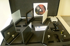 laserová optická souprava s tabulí