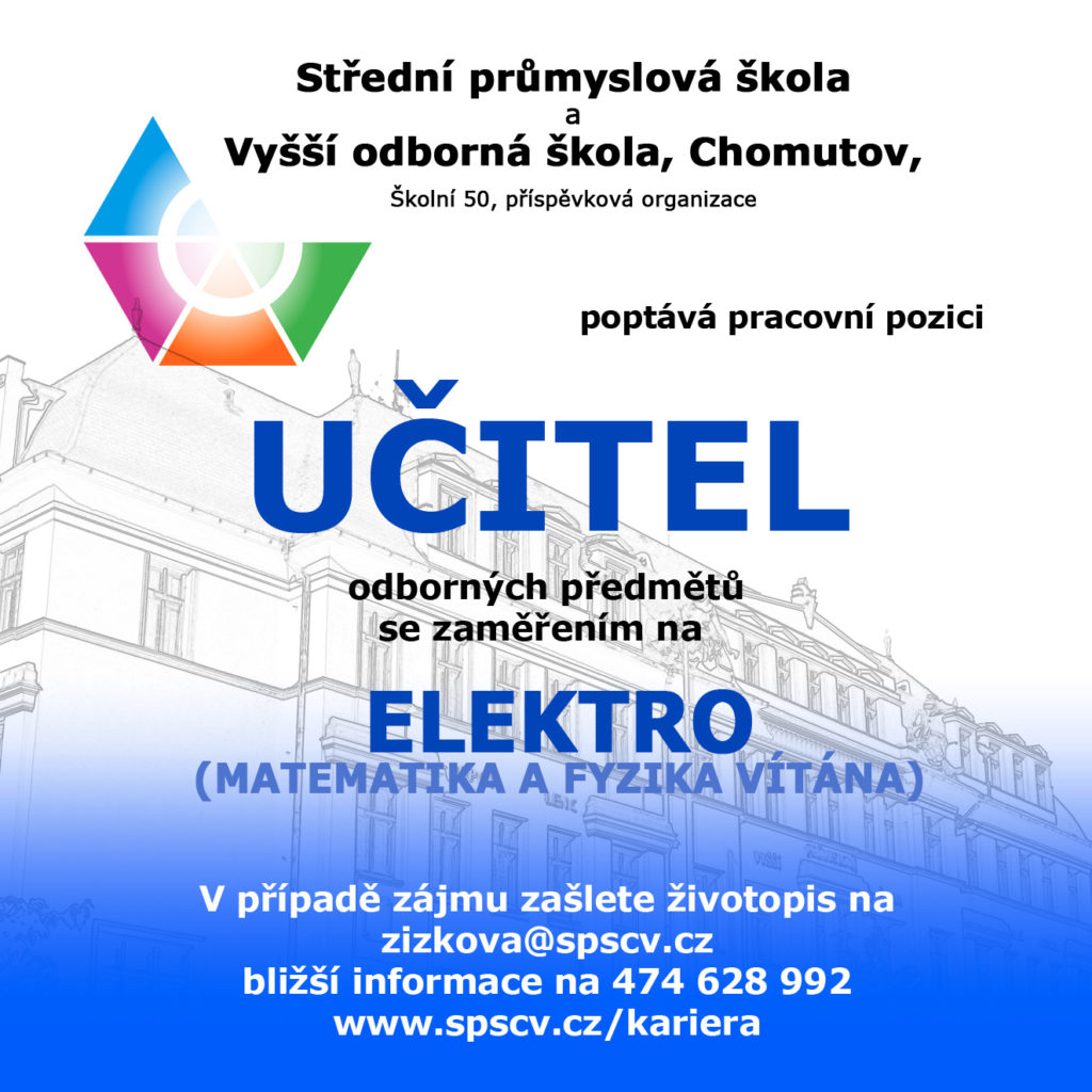 Učitel odborných předmětů se zaměřením na ELEKTRO (Matematika a fyzika vítána)